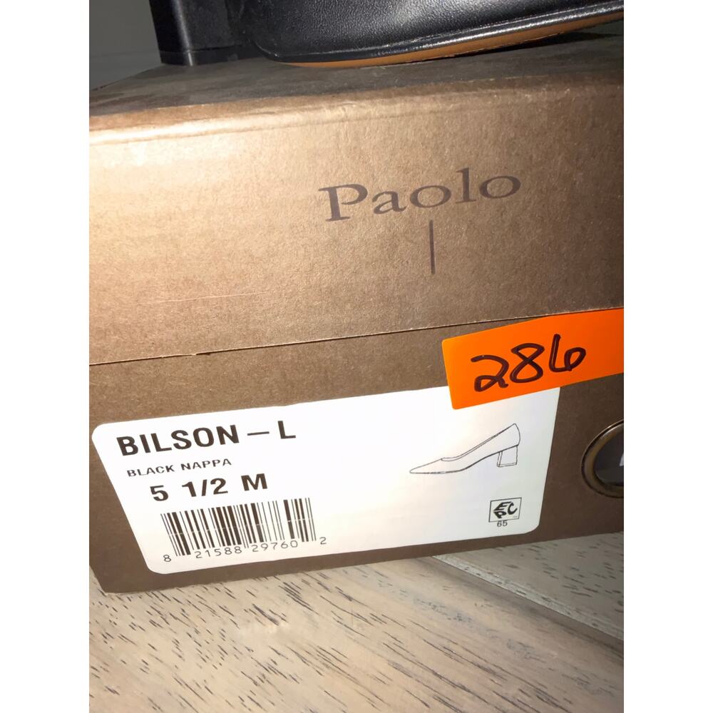 New linea Paola Bilson black Napa leather heels sz 5 1/2 - Picture 5 of 6